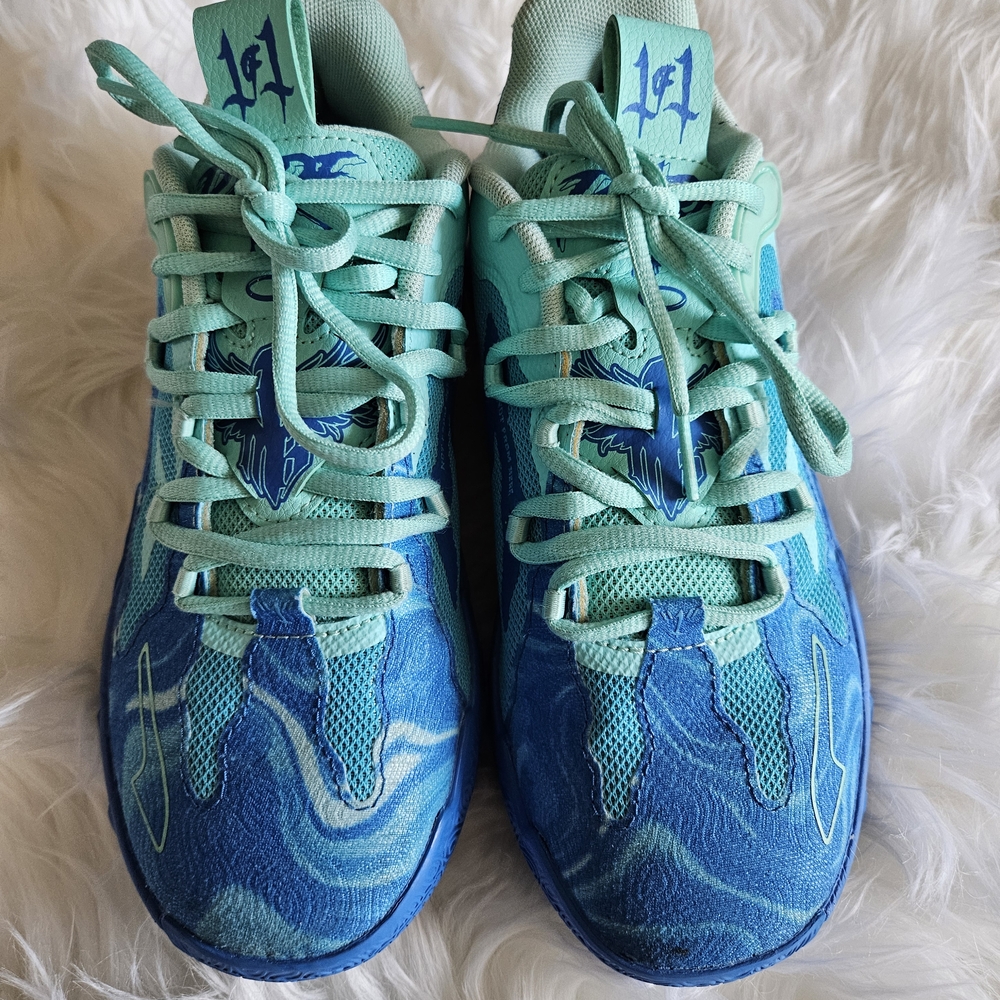 Puma Kids Aqua and Teal Sneakers